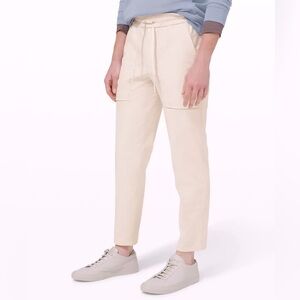 LULULEMON Men Bowline Pants 30” Utilitech‎ Ivory Casual Joggers size L